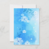ブルーウォーターの色合いアジサイありがとうカード 出欠カード (裏面)