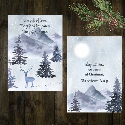 ブルーウォーターの色合い冬の風景 シーズンカード