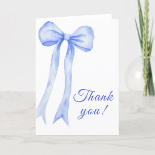 ブルーウォーターの色Bow Boy Baby Shower サンキューカード