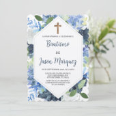 ブルーウォーターの花花洗礼の招待 招待状 (スタンド正面)