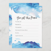 ブルーウォーターの赤ちゃんシャワ得ーこのママ 招待状 (正面/裏面)