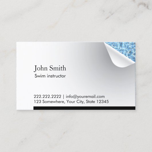 ブルーウォーターインサイドスイムインストラクター名刺 名刺 (正面)