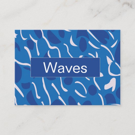 ブルーウォーターウェーブ抽象芸術パターン 名刺 (正面)
