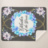 ブルーウォーターエレガントカラーの花のシェルパブランケット シェルパブランケット (正面(横))