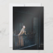 ブルーウォーターエレガントカラーフローラ写真60誕生日 招待状 (裏面)