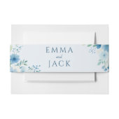 ブルーウォーターエレガントフローラ結婚植物体 招待状ベリーバンド (正面例)