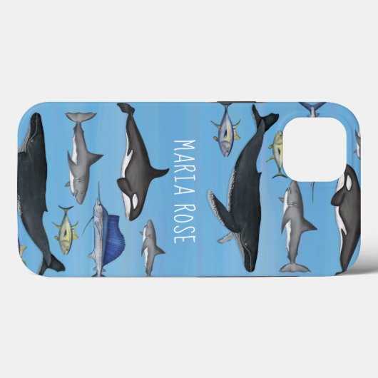 ブルーウォーターカスタムカラーパーソナライズされた航海の海 Case-Mate iPhoneケース (裏面 (横))