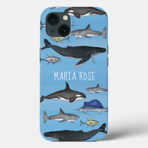 ブルーウォーターカスタムカラーパーソナライズされた航海の海 iPhone 13ケース