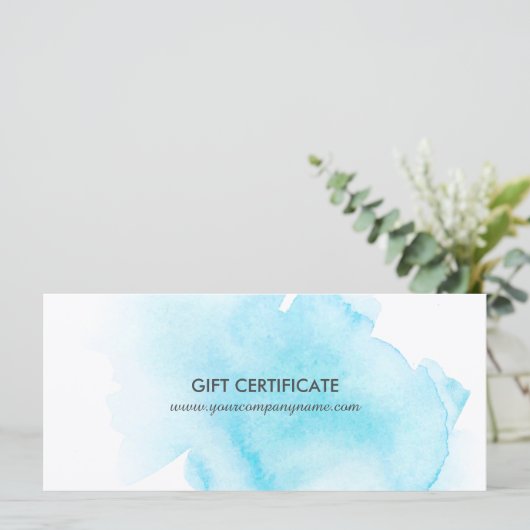 ブルーウォーターカラスプラッシュギフト証明書 (スタンド正面)