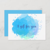 ブルーウォーターカラスプラッシュクリエイティブギフト証明書 (正面/裏面)