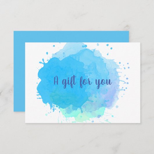 ブルーウォーターカラスプラッシュクリエイティブギフト証明書 (正面/裏面)