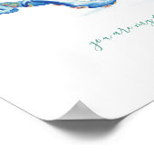 ブルーウォーターカラーたこアート ポスター (角)