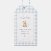 ブルーウォーターカラーのくま We Can Bearly Wait ギフトタグ (正面)