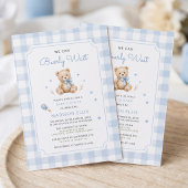 ブルーウォーターカラーのくま We Can Bearly Wait 招待状