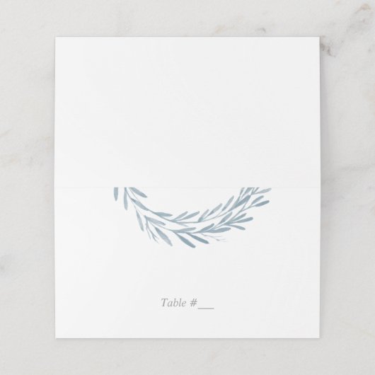 ブルーウォーターカラーのリーフ要素結婚のエスコートカード/ プレイスカード (外部開封)