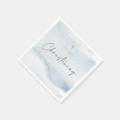 ブルーウォーターカラーの男の子洗礼 スタンダードカクテルナプキン (角)