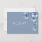 ブルーウォーターカラーの結婚式RSVPカード 出欠カード (裏面)