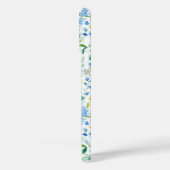 ブルーウォーターカラーの花のモノグラム Case-Mate iPhoneケース (裏面 / 左)