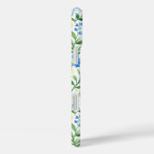 ブルーウォーターカラーの花のモノグラム Case-Mate iPhoneケース (裏面 / 右)