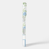ブルーウォーターカラーの花のモノグラム Case-Mate iPhoneケース (裏面 / 右)