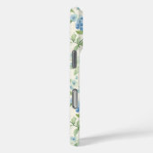 ブルーウォーターカラーの花のモノグラム Case-Mate iPhoneケース (裏面 / 右)