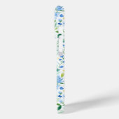 ブルーウォーターカラーの花のモノグラム Case-Mate iPhoneケース (裏面 / 左)