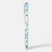 ブルーウォーターカラーの花のモノグラム Case-Mate iPhoneケース (裏面 / 左)