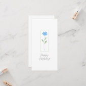 ブルーウォーターカラーの花 カード (正面/裏面インサイチュ)