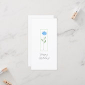 ブルーウォーターカラーの花 カード (正面/裏面インサイチュ)