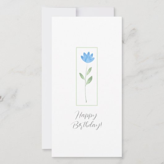 ブルーウォーターカラーの花 カード (正面)
