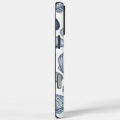 ブルーウォーターカラーの貝殻パターン 海のコースト・ネイバル Case-Mate iPhoneケース (裏面 / 右)