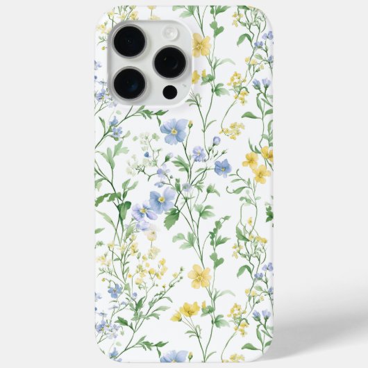 ブルーウォーターカラーの野花 Case-Mate iPhoneケース (裏面)