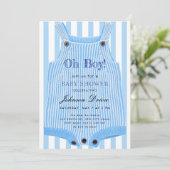 ブルーウォーターカラーの「Oh Boy Baby Shower」招待状 招待状 (スタンド正面)