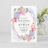 ブルーウォーターカラーアジア結婚フローラズ 招待状 (スタンド正面)