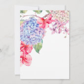 ブルーウォーターカラーアジア結婚フローラズ 招待状 (裏面)