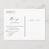 ブルーウォーターカラーアジサイとバラ冬の結婚式 インビテーションポストカード (裏面)