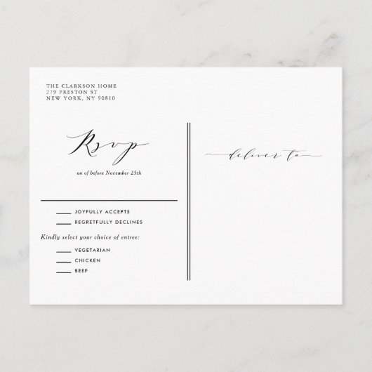 ブルーウォーターカラーアジサイとバラ冬の結婚式 インビテーションポストカード (裏面)