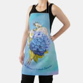 ブルーウォーターカラーアジサイの色合い エプロン (インサイチュ)