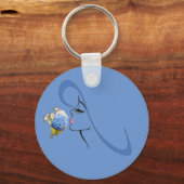 ブルーウォーターカラーアジサイの色合い キーホルダー (正面)