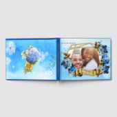 ブルーウォーターカラーアジサイの色合い ゲストブック (全面)