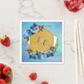 ブルーウォーターカラーアジサイの色合い スタンダードカクテルナプキン (インサイチュ)