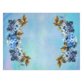 ブルーウォーターカラーアジサイの色合い テーブルクロス (正面(横))