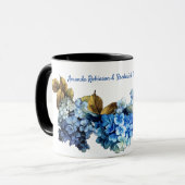 ブルーウォーターカラーアジサイの色合い マグカップ (正面左)