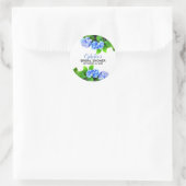 ブルーウォーターカラーアジサイフローラブライダルシャワー ラウンドシール (バッグ)