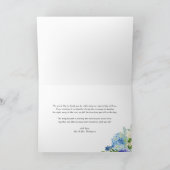 ブルーウォーターカラーアジサイフローラ結婚ズ サンキューカード (内部)