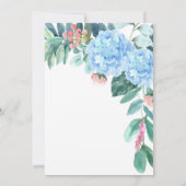 ブルーウォーターカラーアジサイフローラ結婚ズ 招待状 (裏面)