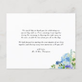 ブルーウォーターカラーアジサイ冬サンキューカード (裏面)