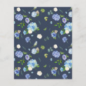 ブルーウォーターカラーアジサイ結婚式招待状 (裏面)