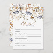 ブルーウォーターカラーアジサイ赤ちゃんシャワーアドバイスカード ノートカード (正面/裏面)