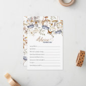 ブルーウォーターカラーアジサイ赤ちゃんシャワーアドバイスカード ノートカード (正面/裏面インサイチュ)